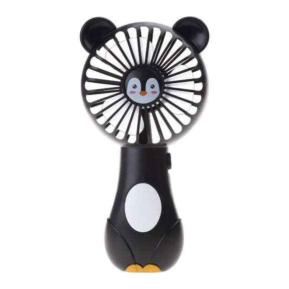 LAIQIEN Mini Handheld Fan Cute Cartoon Animal Fans Soft Foam Blades Battery Powered for Student Panda Kitten Mini Fan Portable
