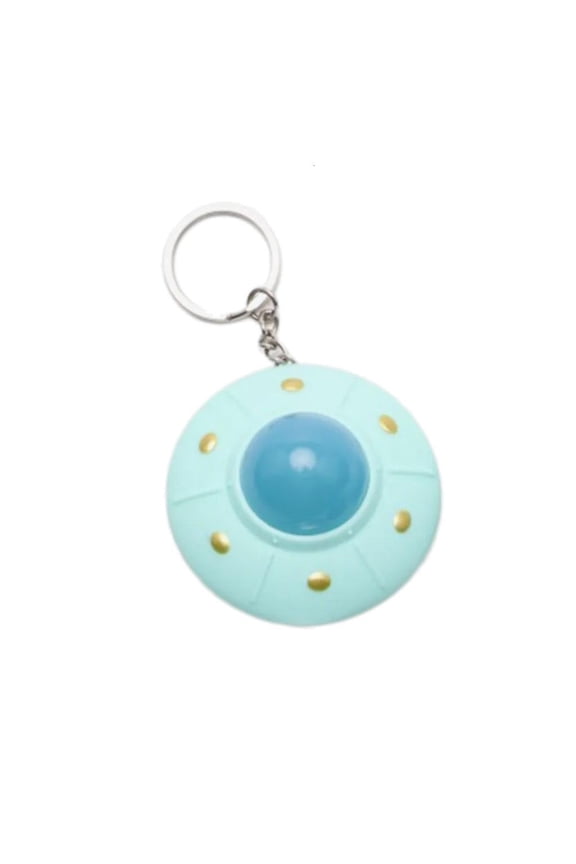 Mini LED Light Flying Saucer Keychain UFO Keyring Pendant Jewelry for Children