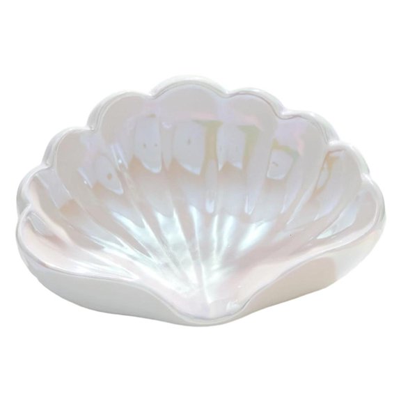 LAIQIEN Modern Ceramic Shell Soap Holder Waterproof Drain Rack Bathroom Accessories