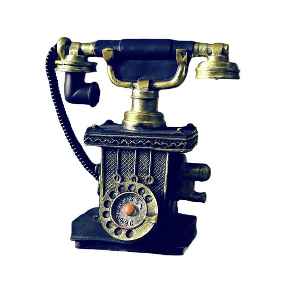 LAIQIEN Nostalgic Rotary Dials Phone Replicas Resins Decoration Landline Telephone Model Figurine For Home Office Vintage Decors