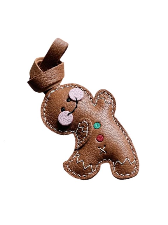 Novelty Stuffed Cookie Keyring PU Materials Sturdy Metal Hook