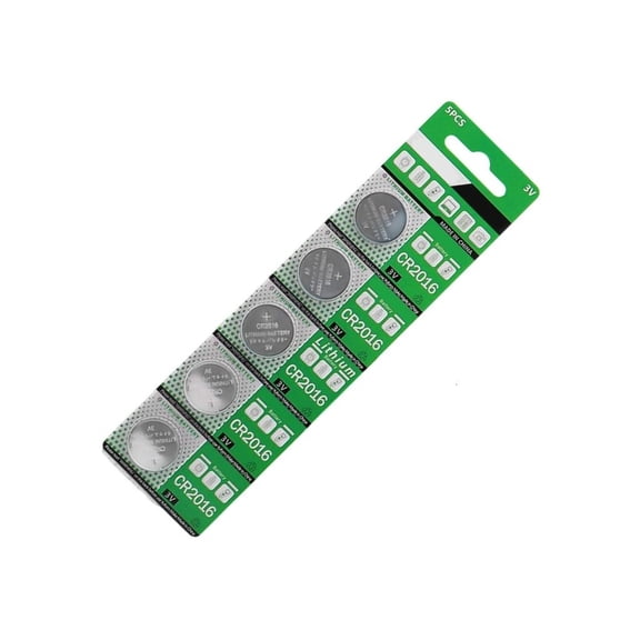 LAIQIEN Pack Of 5 CR2016 Button Cell Batteries For Electronics Devices Car Key Remote
