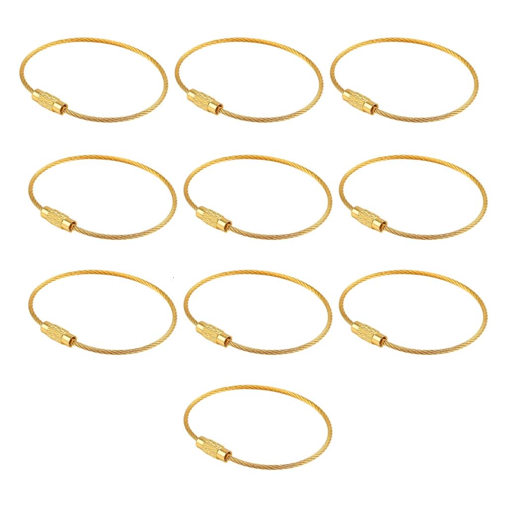 LAIQIEN Pack of 10 50mm Metal Key Rings Colorful Screw Lock Keychains ...