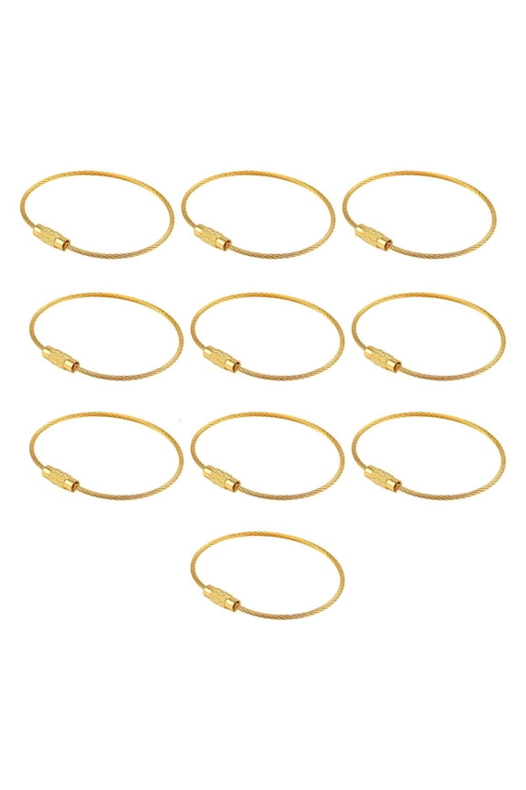 Pack of 10 50mm Metal Key Rings Colorful Screw Lock Keychains for Jewelry Making DIY Accessories