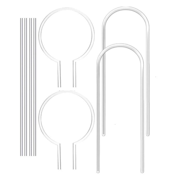 LAIQIEN Pack of 8 Acrylic Plant Support Stands Modern U Shaped Circular Design for Indoor Outdoor Garden Decoration and Flower Pot Stability