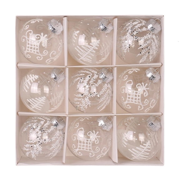 LAIQIEN Painted Christmas Sphere Ornament Set Shimmering Festival Baubles Set Christmas Tree and Party Decoration Essential