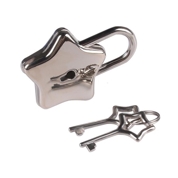 LAIQIEN Personalized Metal Star Shaped Padlock Mini Lock Star Shape for Key Lock with fo