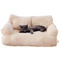 thumbnail image 1 of LAIQIEN Pet Couch Bed with Detachable Cover Soft and Furry Cushion Non-Slip Dog Basket Dog Sofa Detachable Cover Nest, 1 of 14