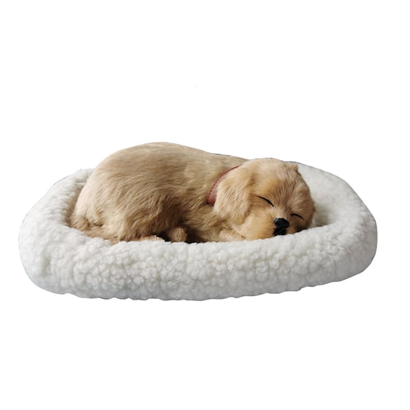 LAIQIEN Plush Breathing for Cat Furry Dog with Mat Realistic Stuffed Animals Plush Toy Model for Creative Simulation Lovely Cats