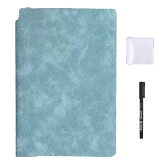 LAIQIEN Portable Erasable Whiteboard Notebook 6.61x9.53Inch PU Memoboard Writing Pad