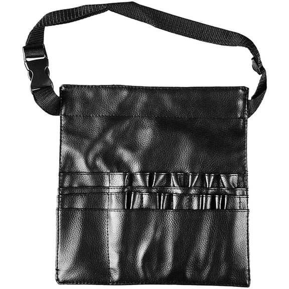 LAIQIEN Portable Waist Pack For Makeup Tools With 22 Compartments PU Leather Storage Pouch Cosmetic Brush Holder For Travel