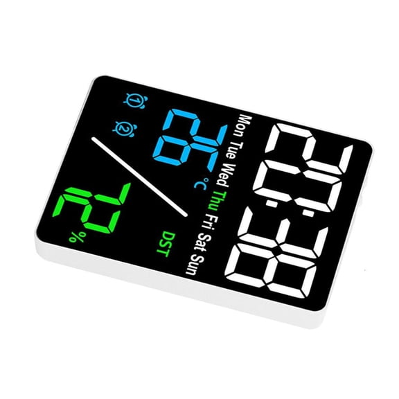 LAIQIEN Precise Alarm Clock Indoor Climate Monitors with Clear Display, Clock and Hygrometer Features Temperature Monitors