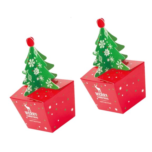 LAIQIEN Quick Assembly Christmas Ornament Gift Packaging Box With Festival Tree Pattern For Corporate Event