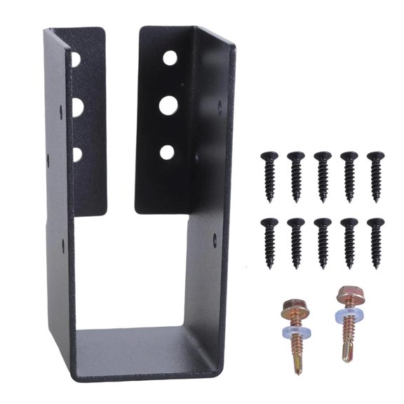 LAIQIEN Reinforced Adjustable Deck Post Base Brackets for Strong Support in Various Construction Needs and Outdoor Projects