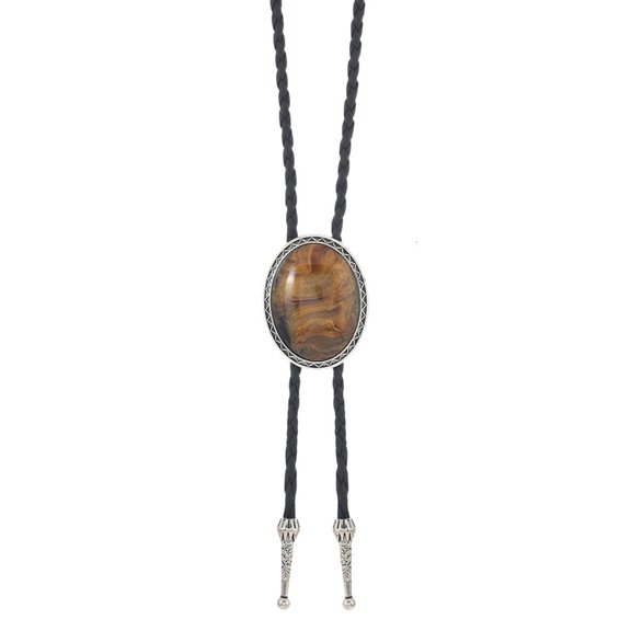 LAIQIEN Retro Bolo Tie For Men Women With Geometric Design And Distressed Metal Finish