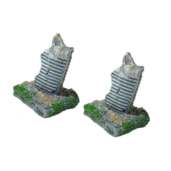 LAIQIEN Ruins Building Statue Aquarium Ornament Resin Model Figure For FishTank Decors
