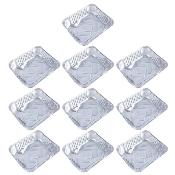 LAIQIEN Set of 10 Disposables Food Pans Large Aluminium Foils Tray Convenient Cookware