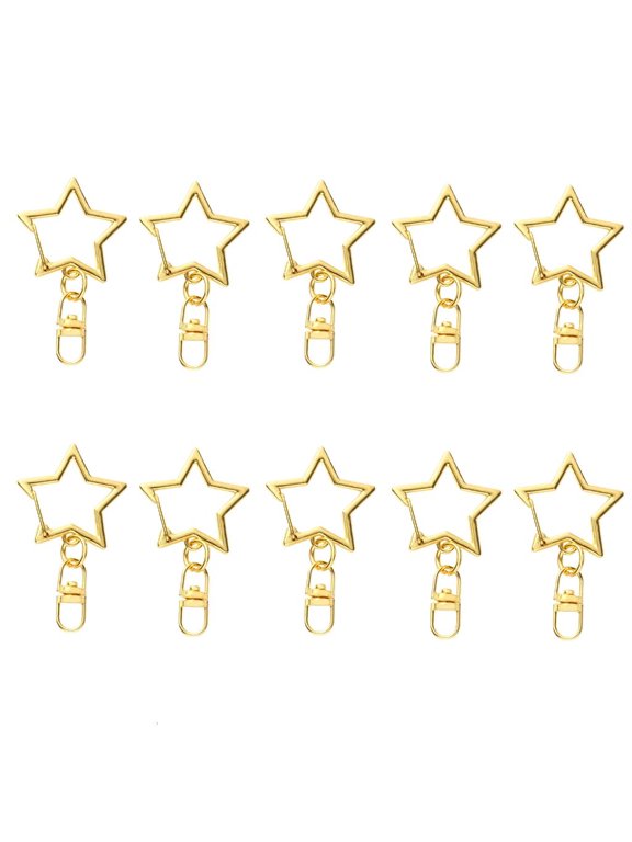 Set of 10 Unique Figure 8 Star Keychains Alloy Texture Key Accessory Perfect for Daily Key Organization and Decoration