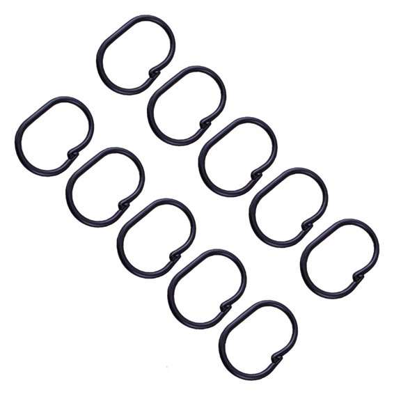 LAIQIEN Shower Curtain Hooks Plastic Snap Lock Rings For Bathroom Rods Easy Installation