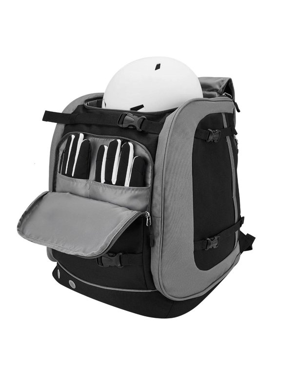 Ski Boot Bag, Waterproof Padded Ski Backpack for Travel, Snowboard Gear Bag for Boot, Skis/Snowboard, Helmet, Goggles