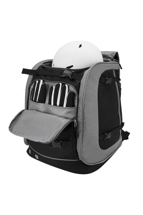 Ski Boot Bag, Waterproof Padded Ski Backpack for Travel, Snowboard Gear Bag for Boot, Skis/Snowboard, Helmet, Goggles