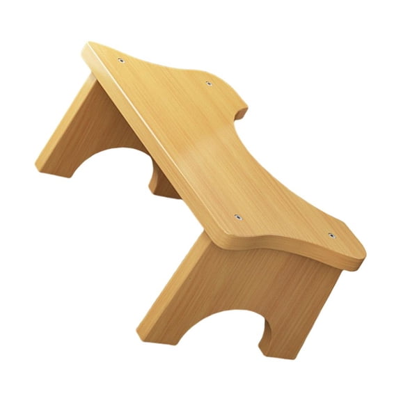 LAIQIEN Small Bamboo Bathroom Step Stool with Anti Slip Base Ergonomic for Home Use