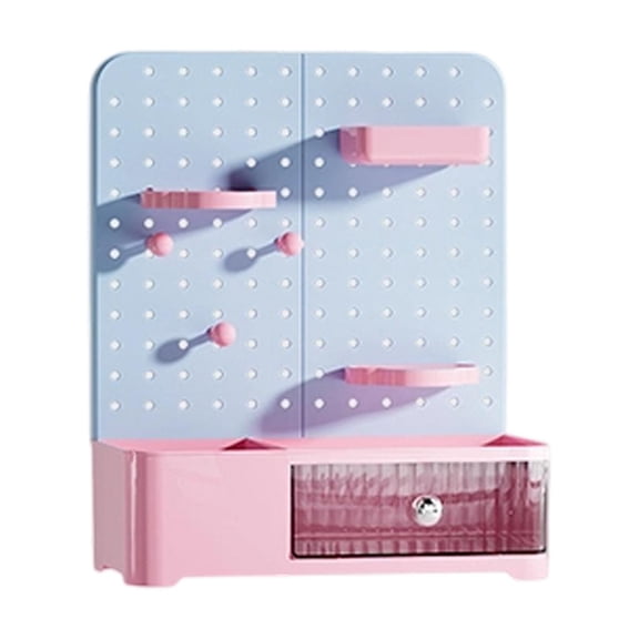 LAIQIEN Space Saving Display Case For Anime Figures ABS Plastic Construction Pegboard Style Desktop Storage System 34x14x28cm