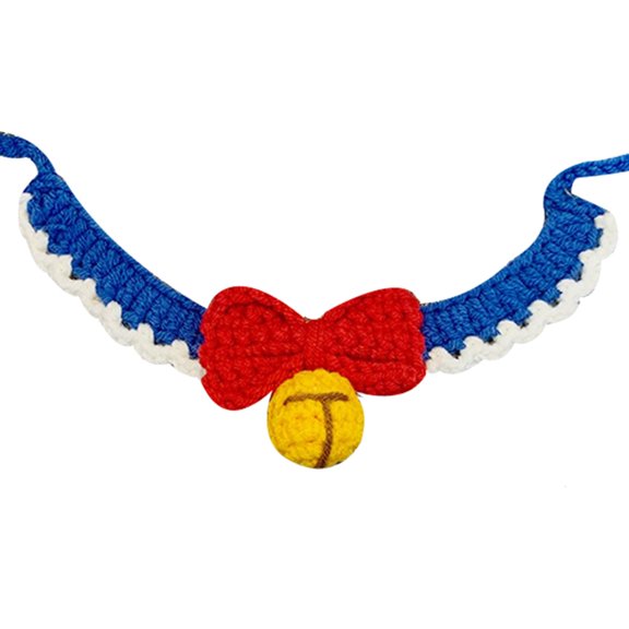LAIQIEN Spring Cats Collar Breakaway Kitten Knitted Pet Collar Removable Collar Bow Cute Kitten Neck Strap with S,for M,L Siz