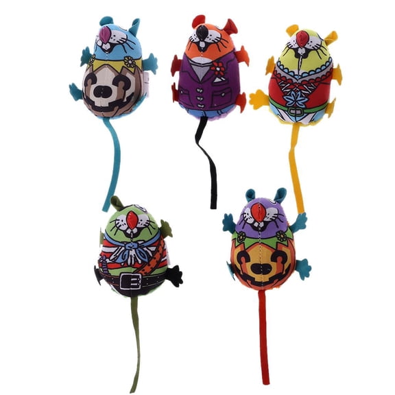 LAIQIEN Squeak Mouse Toy for Pet Cats Bright Colored Rat Play-Catch Rats Kitten Interactive Mice Toys for Indoor Cats