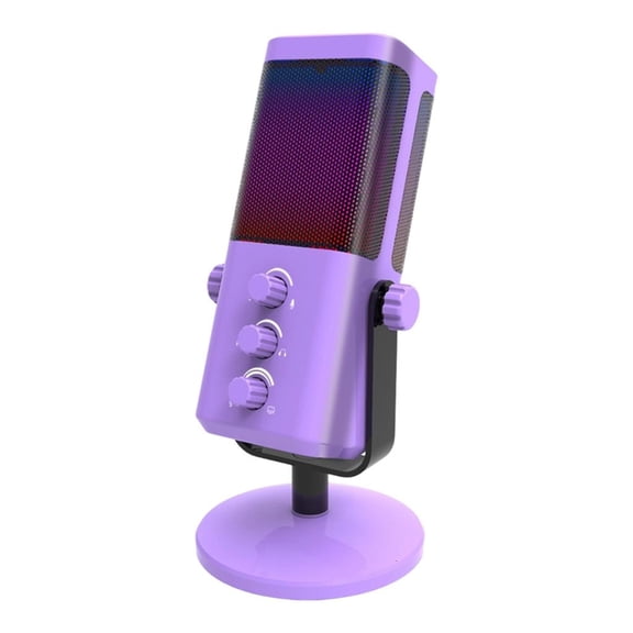 LAIQIEN Streaming Condenser Microphone Led Dynamic Lighting Condenser Mic Voice Record