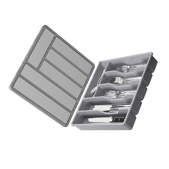 LAIQIEN Sturdy Silverwares Drawer Organizer Kitchen Drawer Divider for Forks and Spoons