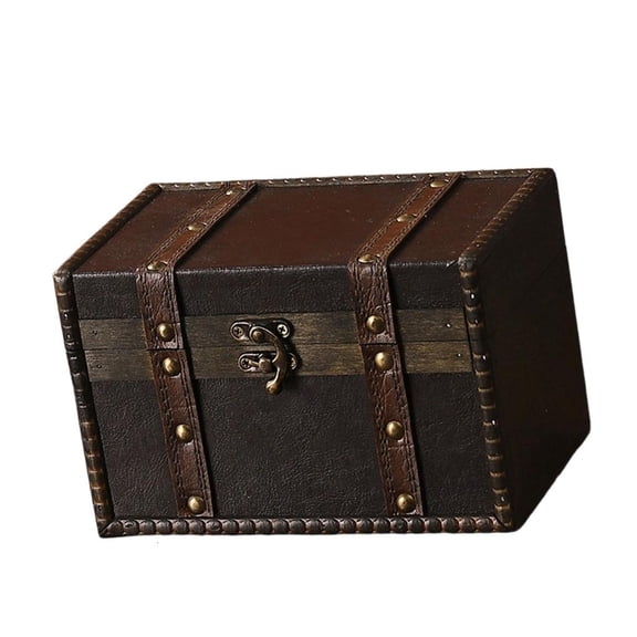 LAIQIEN Stylish Storage Case Handmade Wood Travel Trunk with Large Capacity Designs