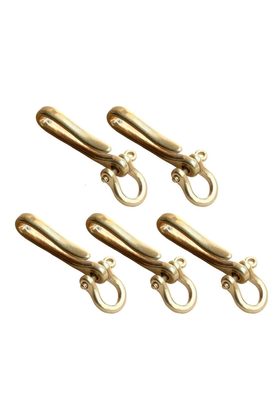 U Shape Key Shackle Belt Loop Clip Crafted of Solid Polished Brass Materials