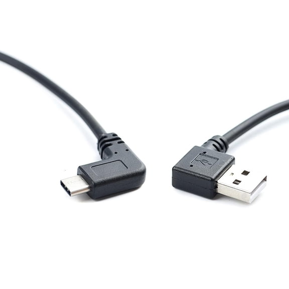 LAIQIEN USB 2.0 To USB C 90 Degree Charging Cord Suitable For Universal Use On Smartphones Tablets Gaming Device External Drive