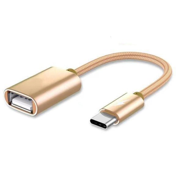LAIQIEN USB Type C Small USB OTG Cable Small OTG Adapter Supports Charging & Data Transfer 150mm Length for Phones Tablets
