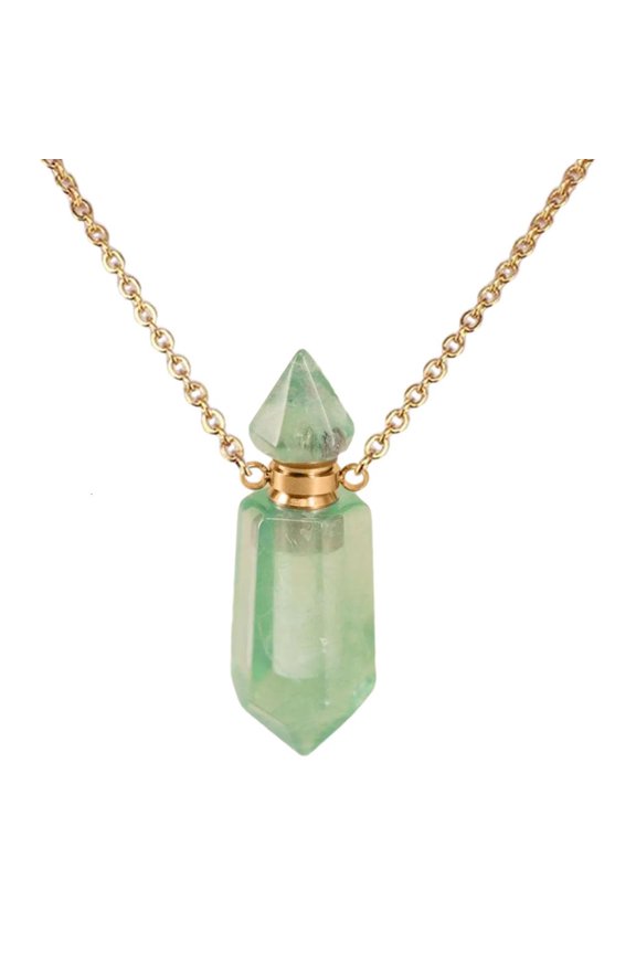 Unique Crystal Perfume Flask Necklace Pendant Adjustable Length Clavicle Chain