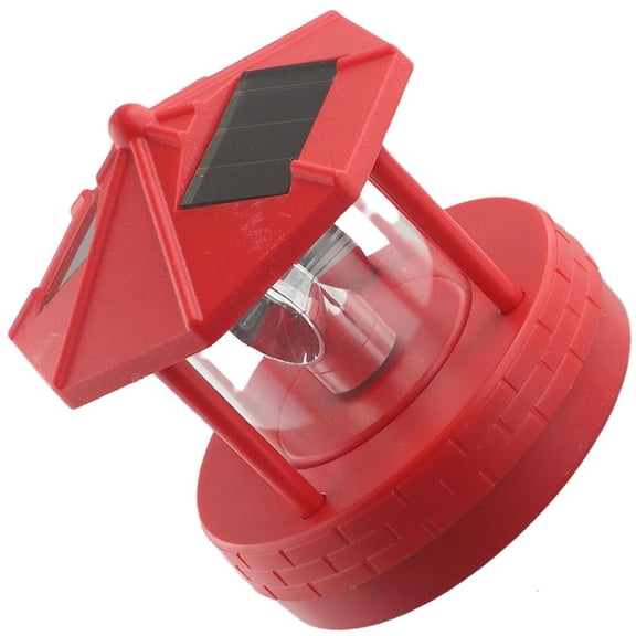 LAIQIEN Waterproof 360 Degree Rotating Lamp Plastic Solar Lighthouse Landscape Light