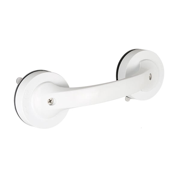 LAIQIEN White/Black Handle Suction Cup Handle Classic Simple Grab Bar Handrail Shower