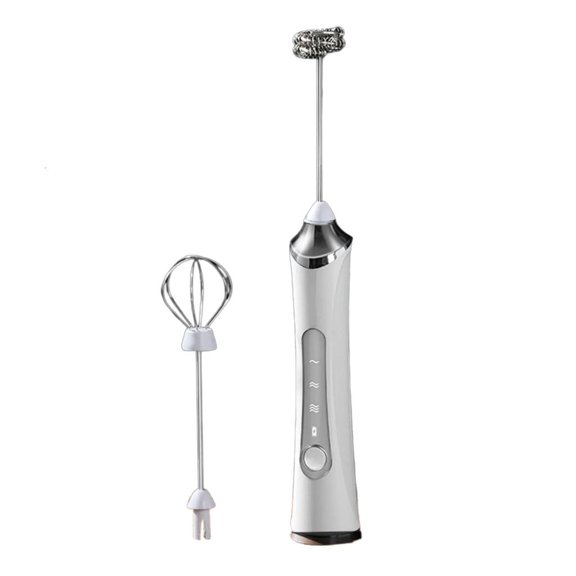 LAIQIEN Wireless Rechargeable Electric Milk Frother Handheld Foam Maker Mixer Stainless