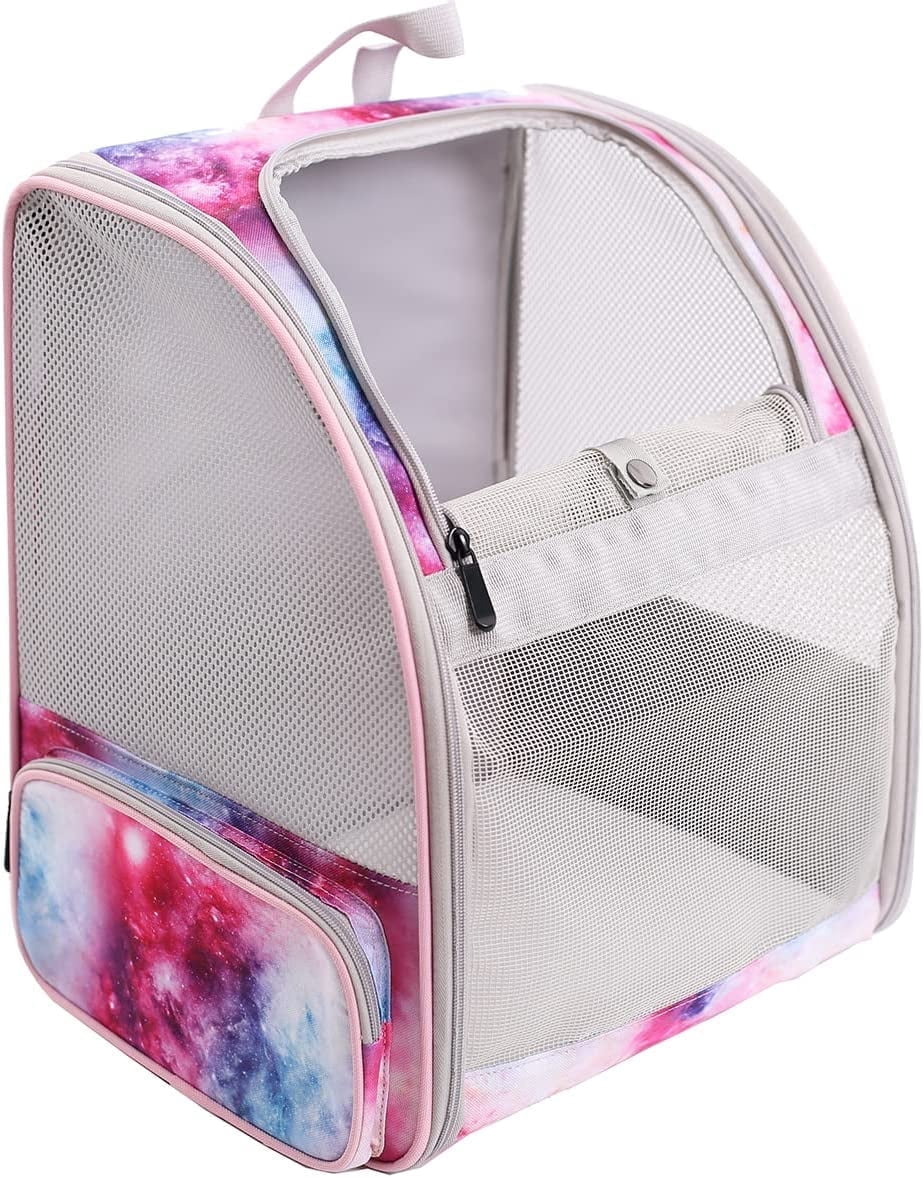 LAIRIES Small Breathable Cat Backpack Carrier, Star Pink, 16 lb Limit