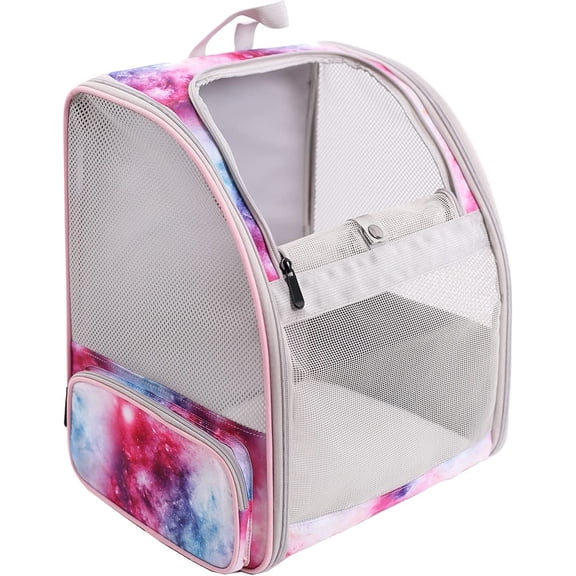 LAIRIES Small Breathable Cat Backpack Carrier, Star Pink, 16 lb Limit