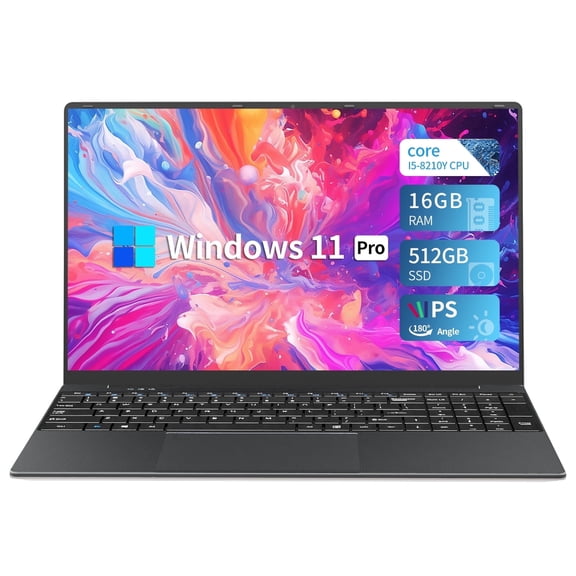 LAITNIN Windows 11 Pro Laptop 15.6 FHD IPS Laptop | Intel Core i5-8210Y | 16GB LPDDR3 RAM + 512GB SSD | WiFi 6, Bluetooth 4.2,Ultrabook for Business/Students/C