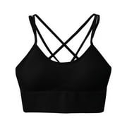 LAIVNEI Cotton Sports Bras for Women Sports Bras Women Seamless Sports Bra Wirefree Yoga Bra with Removable Pads Black xl
