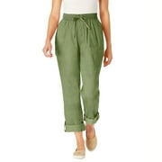LAIVNEI Khaki Pants for Women Full Length Pants Womens Pants with Pockets Loose Casual Pants Dressy Lightweight Ladies Baggy Cargo Pants For Hiking Petites Wide Leg Pants for Women Green M
