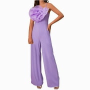 LAIVNEI Pants for Women Jumpsuit Women's Fashion Sequins Sleeveless Solid Make Dress Formal Dresses Pull On Pants for Women Purple L