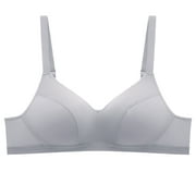 LAIVNEI Bras for Women No Underwire Everyday Bras Women's No-Wire Bra No Button No-Slip Underwear Gray L