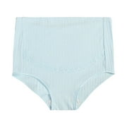 NiSHUIHAN Women’S Underwear Briefs Ladies Comfortable Prenatal Solid Color Lace Large Size Abdominal Panties High Waiste Underpants Blue xxl