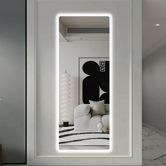 LAIYA 22" x 65" Modern LED Lighted Wall Mirror with Round Corners