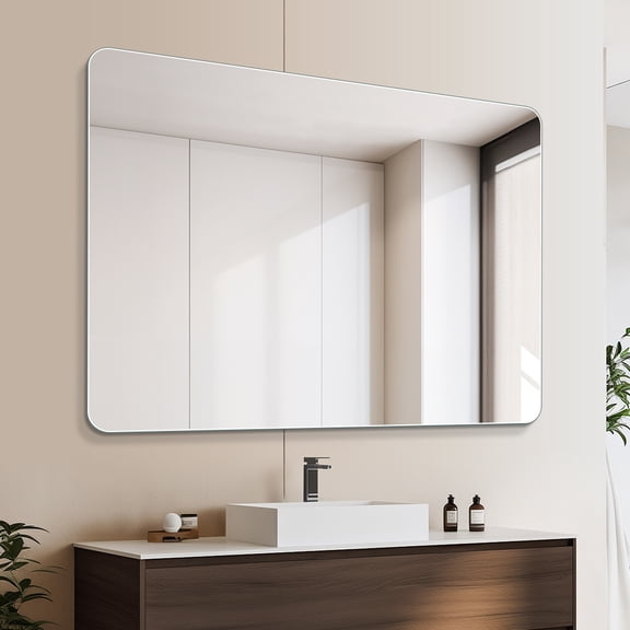 LAIYA 30 "x40" frameless wall mounted makeup mirror bathroom mirror