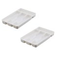 thumbnail image 1 of LAJFDIA Silverware Organizer, 4 Compartment Silverware Drawer Organizer Tray, For Kitchen Drawers, Large Capacity Storage For Spoons, Knives Kitchen, 1 of 8